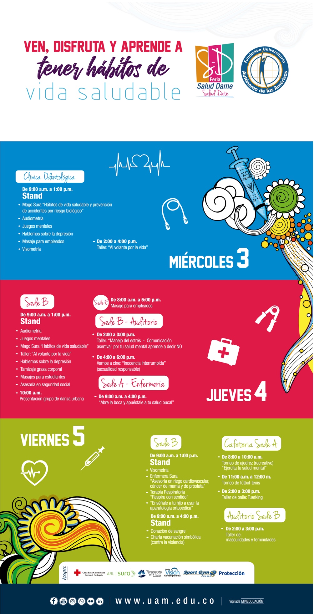 Semana De La Salud Programacion F Institución Universitaria Visión De Las Américas Medellín